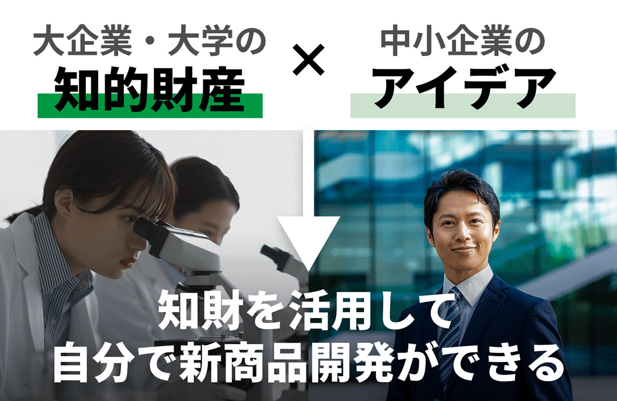 大企業·大学の知的財産×中小企業のアイデア 知財を活用して自分で新商品開発ができる